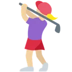 X / Twitter platformu için woman golfing: medium-light skin tone