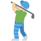 X / Twitterプラットフォームのman golfing: medium-light skin tone