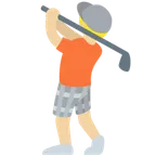 person golfing: medium-light skin tone สำหรับแพลตฟอร์ม X / Twitter