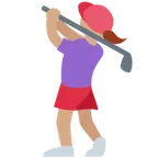 X / Twitter platformu için woman golfing: medium skin tone