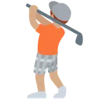 person golfing: medium skin tone สำหรับแพลตฟอร์ม X / Twitter
