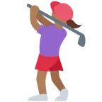 X / Twitter platformu için woman golfing: medium-dark skin tone