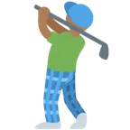 man golfing: medium-dark skin tone для платформы X / Twitter