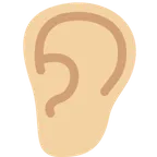 ear: medium-light skin tone für X / Twitter Plattform