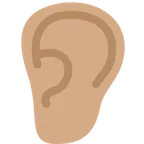X / Twitter 플랫폼을 위한 ear: medium skin tone