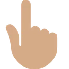 X / Twitterプラットフォームのbackhand index pointing up: medium skin tone