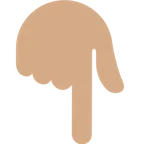 X / Twitterプラットフォームのbackhand index pointing down: medium skin tone