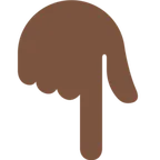 backhand index pointing down: dark skin tone สำหรับแพลตฟอร์ม X / Twitter