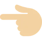 backhand index pointing left: medium-light skin tone pentru platforma X / Twitter