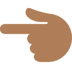 X / Twitter dla platformy backhand index pointing left: medium-dark skin tone