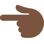 backhand index pointing left: dark skin tone pentru platforma X / Twitter