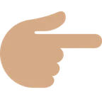 X / Twitter 플랫폼을 위한 backhand index pointing right: medium skin tone
