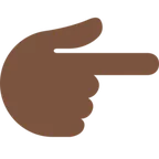 X / Twitter dla platformy backhand index pointing right: dark skin tone