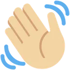 waving hand: medium-light skin tone สำหรับแพลตฟอร์ม X / Twitter