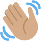 X / Twitter 플랫폼을 위한 waving hand: medium skin tone