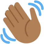 waving hand: medium-dark skin tone für X / Twitter Plattform