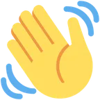 waving hand til X / Twitter platform