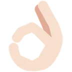 X / Twitter 平台中的 OK hand: light skin tone