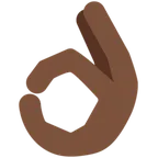 X / Twitter 플랫폼을 위한 OK hand: dark skin tone