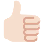thumbs up: light skin tone per la piattaforma X / Twitter