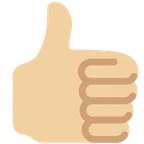 thumbs up: medium-light skin tone für X / Twitter Plattform