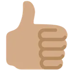 X / Twitter 플랫폼을 위한 thumbs up: medium skin tone