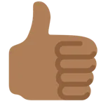 thumbs up: medium-dark skin tone untuk platform X / Twitter