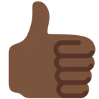 X / Twitter 플랫폼을 위한 thumbs up: dark skin tone