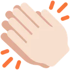 clapping hands: light skin tone สำหรับแพลตฟอร์ม X / Twitter