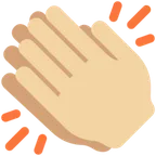 X / Twitter 플랫폼을 위한 clapping hands: medium-light skin tone