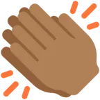 X / Twitter 플랫폼을 위한 clapping hands: medium-dark skin tone
