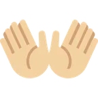 open hands: medium-light skin tone untuk platform X / Twitter
