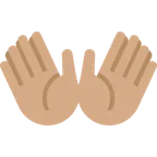 open hands: medium skin tone สำหรับแพลตฟอร์ม X / Twitter