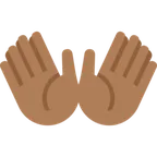 open hands: medium-dark skin tone สำหรับแพลตฟอร์ม X / Twitter