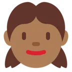 girl: medium-dark skin tone pentru platforma X / Twitter