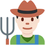 man farmer: light skin tone for X / Twitter platform