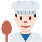 man cook: light skin tone สำหรับแพลตฟอร์ม X / Twitter