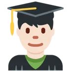 man student: light skin tone for X / Twitter platform
