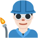 man factory worker: light skin tone pentru platforma X / Twitter