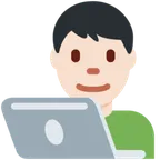 man technologist: light skin tone para la plataforma X / Twitter