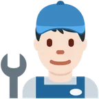 man mechanic: light skin tone per la piattaforma X / Twitter