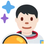 man astronaut: light skin tone pentru platforma X / Twitter