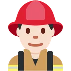 man firefighter: light skin tone untuk platform X / Twitter