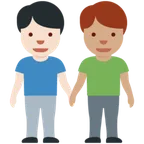 X / Twitter প্ল্যাটফর্মে জন্য men holding hands: light skin tone, medium skin tone