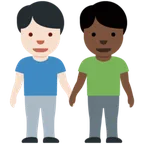 X / Twitter 플랫폼을 위한 men holding hands: light skin tone, dark skin tone