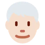 man: light skin tone, white hair til X / Twitter platform