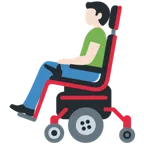 man in motorized wheelchair: light skin tone per la piattaforma X / Twitter