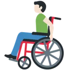 X / Twitter platformu için man in manual wheelchair: light skin tone