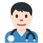 X / Twitter 플랫폼을 위한 man health worker: light skin tone
