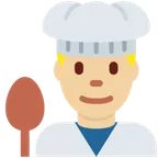 man cook: medium-light skin tone สำหรับแพลตฟอร์ม X / Twitter